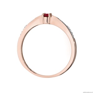 Pierścionek W0465 Rubin 0,15ct różowe złoto