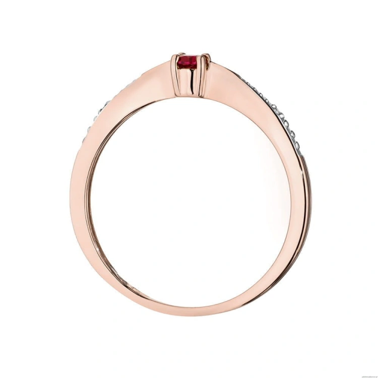 Pierścionek W0465 Rubin 0,15ct różowe złoto