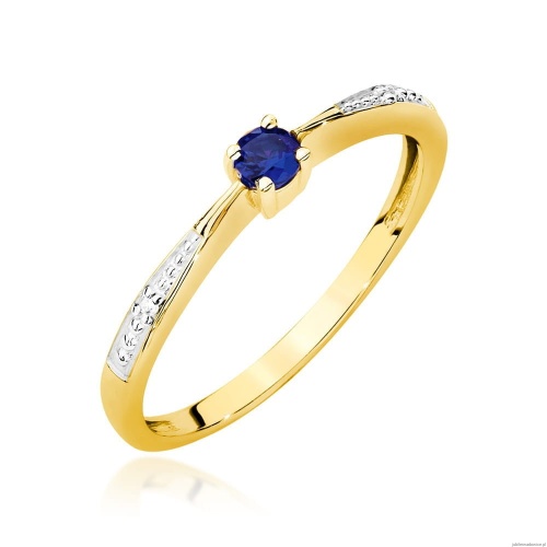 Pierścionek W0465 Szafir 0,15ct żółte złoto