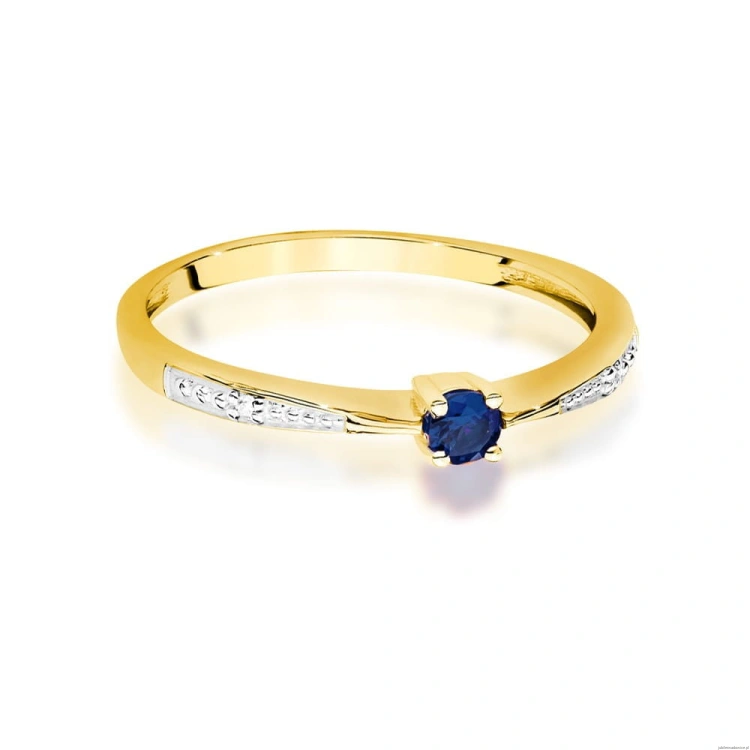 Pierścionek W0465 Szafir 0,15ct żółte złoto