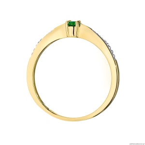 Pierścionek W0465 Szmaragd 0,15ct żółte złoto