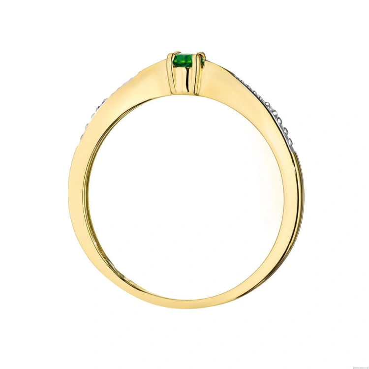 Pierścionek W0465 Szmaragd 0,15ct żółte złoto