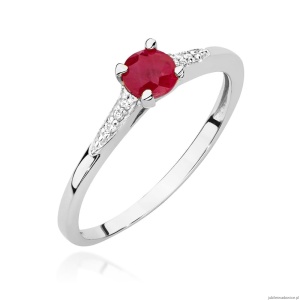 Pierścionek W0466 Rubin 0,30ct białe złoto