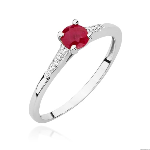 Pierścionek W0466 Rubin 0,30ct białe złoto