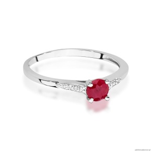 Pierścionek W0466 Rubin 0,30ct białe złoto