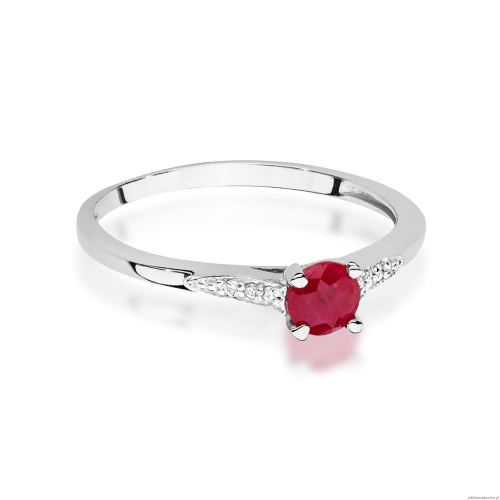 Pierścionek W0466 Rubin 0,30ct białe złoto