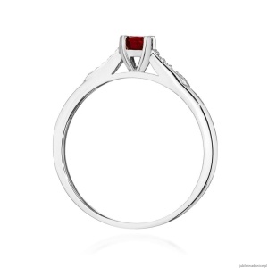 Pierścionek W0466 Rubin 0,30ct białe złoto