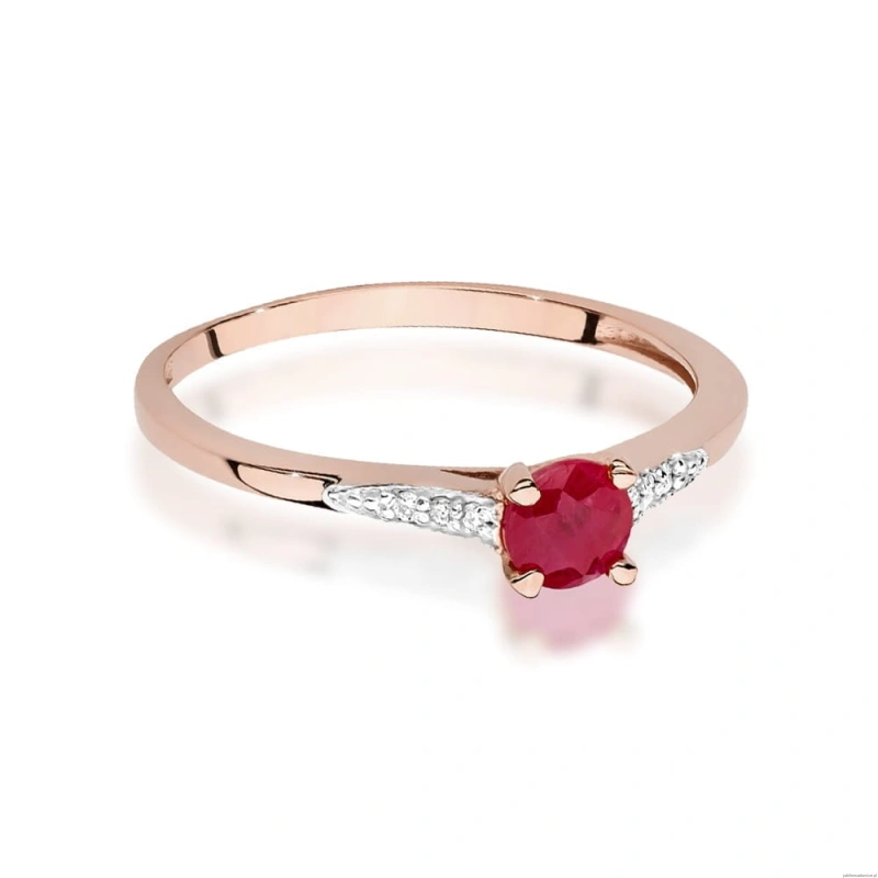 Pierścionek W0466 Rubin 0,30ct różowe złoto