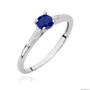 Pierścionek W0466 Szafir 0,30ct białe złoto