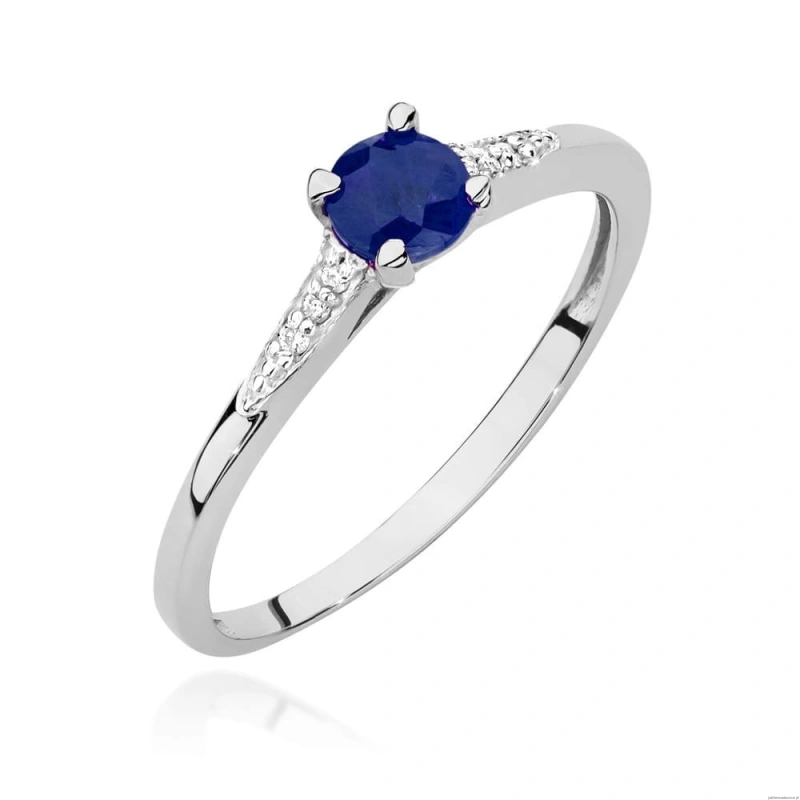 Pierścionek W0466 Szafir 0,30ct białe złoto