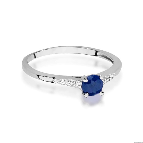 Pierścionek W0466 Szafir 0,30ct białe złoto