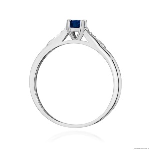 Pierścionek W0466 Szafir 0,30ct białe złoto