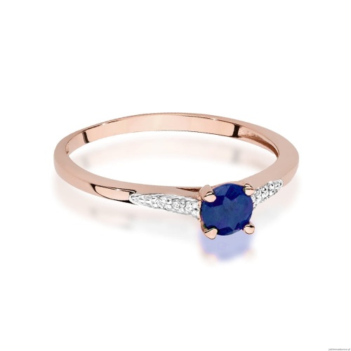 Pierścionek W0466 Szafir 0,30ct różowe złoto