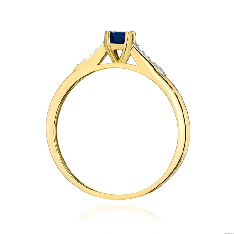Pierścionek W0466 Szafir 0,30ct żółte złoto
