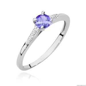 Pierścionek W0466 Tanzanit 0,35ct białe złoto