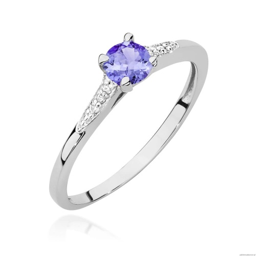 Pierścionek W0466 Tanzanit 0,35ct białe złoto
