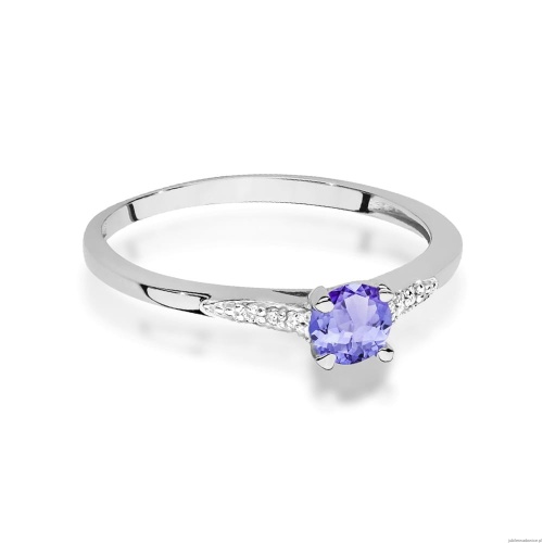 Pierścionek W0466 Tanzanit 0,35ct białe złoto