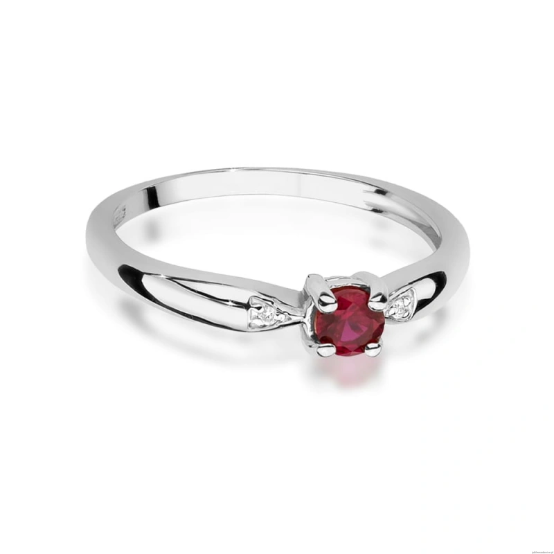 Pierścionek W0469 Rubin 0,15ct białe złoto
