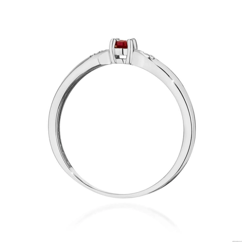 Pierścionek W0469 Rubin 0,15ct białe złoto