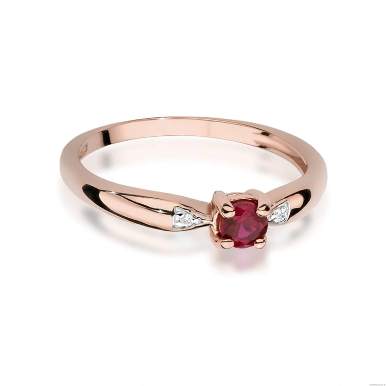 Pierścionek W0469 Rubin 0,15ct różowe złoto