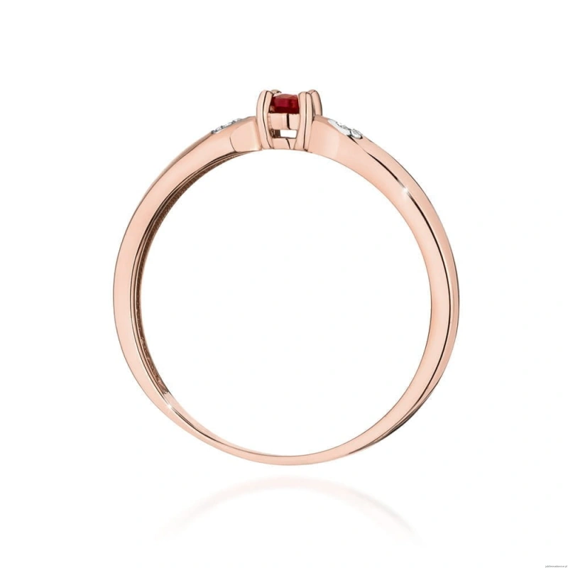 Pierścionek W0469 Rubin 0,15ct różowe złoto