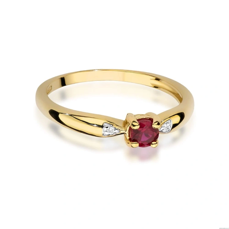 Pierścionek W0469 Rubin 0,15ct żółte złoto