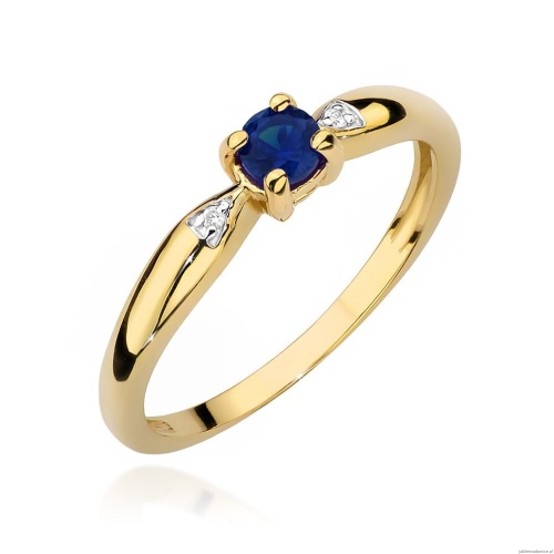 Pierścionek W0469 Szafir 0,15ct żółte złoto