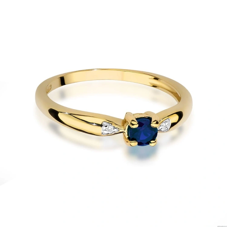 Pierścionek W0469 Szafir 0,15ct żółte złoto