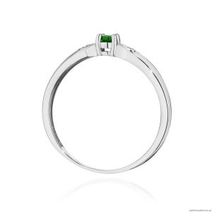 Pierścionek W0469 Szmaragd 0,15ct białe złoto