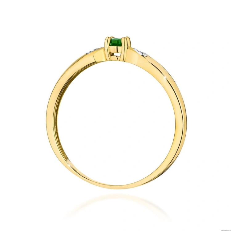 Pierścionek W0469 Szmaragd 0,15ct żółte złoto