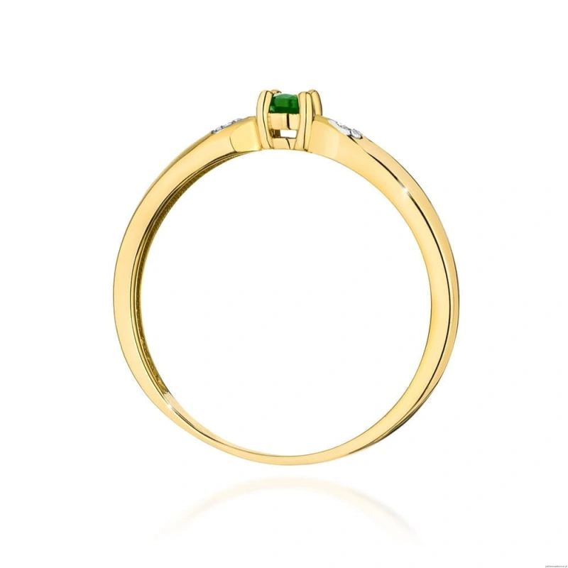 Pierścionek W0469 Szmaragd 0,15ct żółte złoto