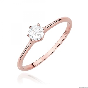 Pierścionek W0499 Diament Laboratoryjny 0,25ct różowe złoto