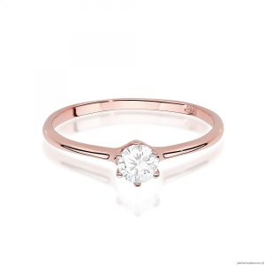 Pierścionek W0499 Diament Laboratoryjny 0,25ct różowe złoto