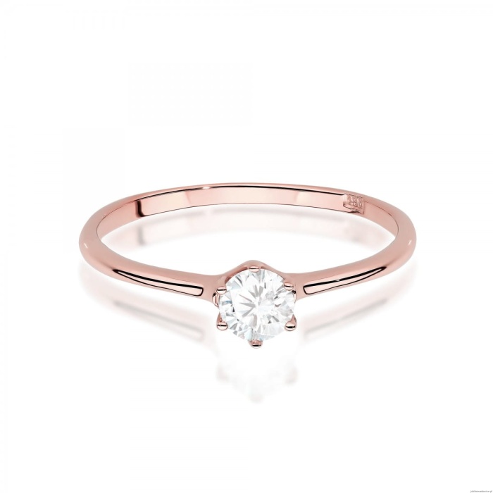 Pierścionek W0499 Diament Laboratoryjny 0,25ct różowe złoto