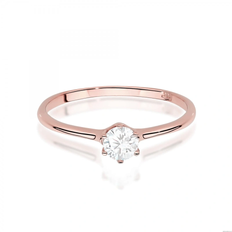 Pierścionek W0499 Diament Laboratoryjny 0,25ct różowe złoto