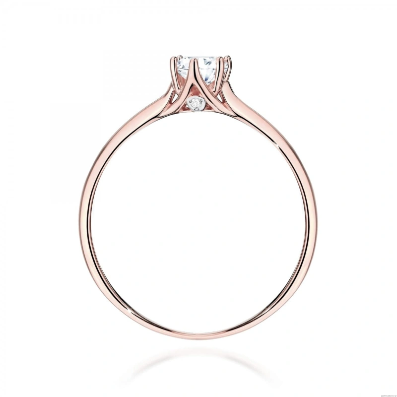 Pierścionek W0499 Diament Laboratoryjny 0,25ct różowe złoto