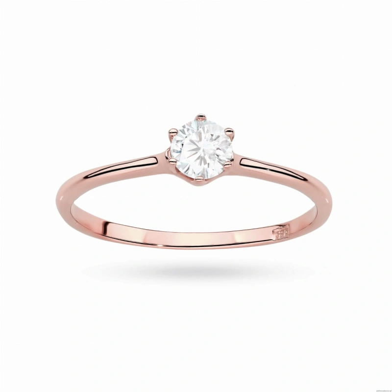 Pierścionek W0499 Diament Laboratoryjny 0,25ct różowe złoto