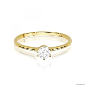 Pierścionek W0499 Diament Laboratoryjny 0,25ct żółte złoto