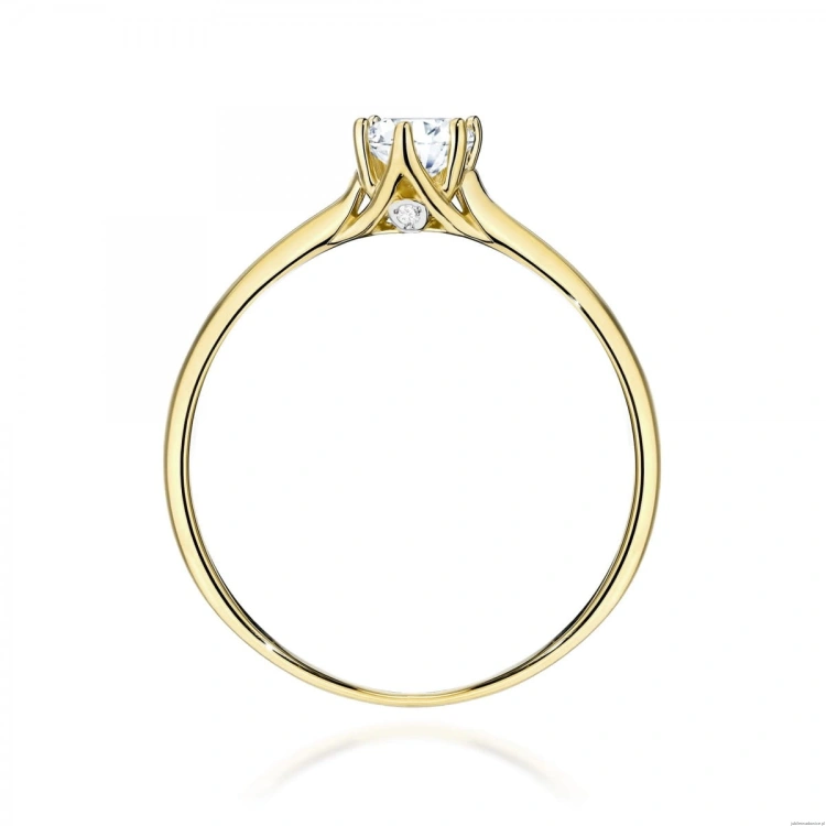 Pierścionek W0499 Diament Laboratoryjny 0,25ct żółte złoto