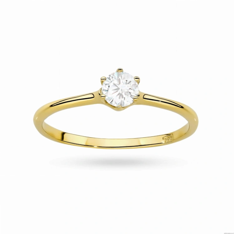 Pierścionek W0499 Diament Laboratoryjny 0,25ct żółte złoto