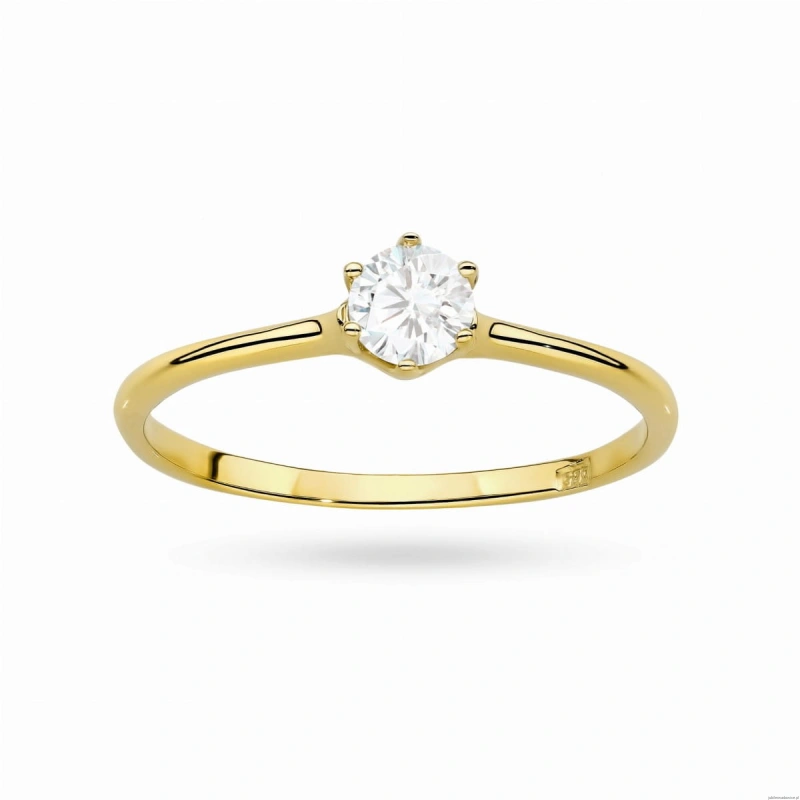Pierścionek W0499 Diament Laboratoryjny 0,25ct żółte złoto
