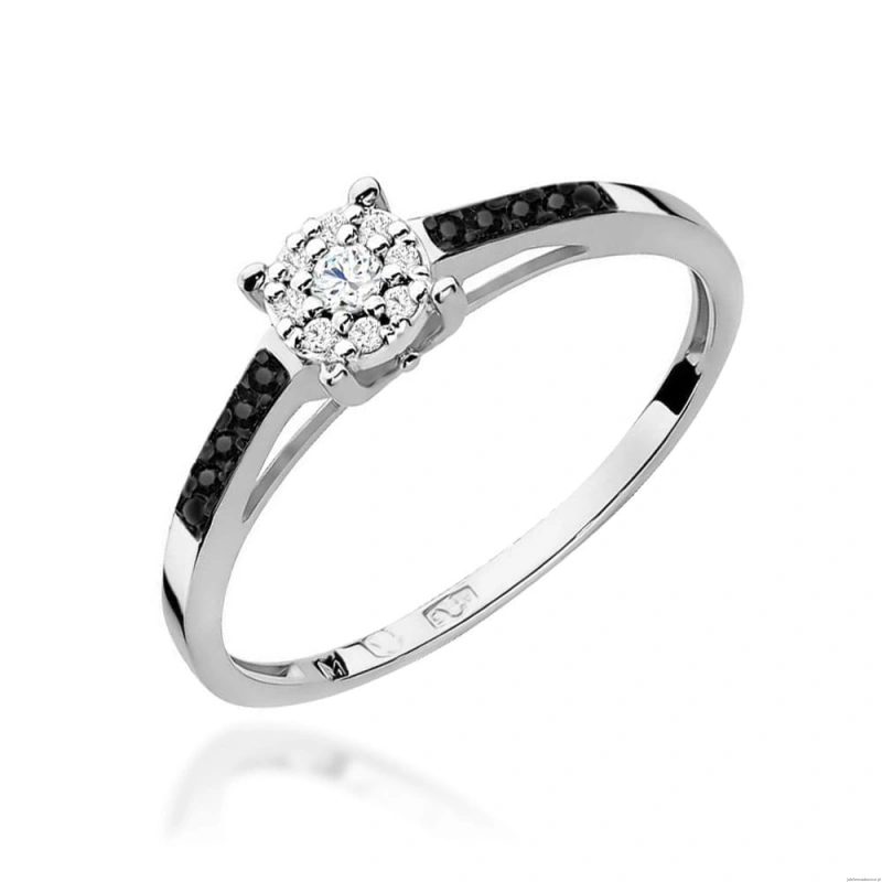 Pierścionek W055 Diament 0,08ct białe złoto