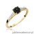 Pierścionek W055 Czarny Diament 0,08ct żółte złoto