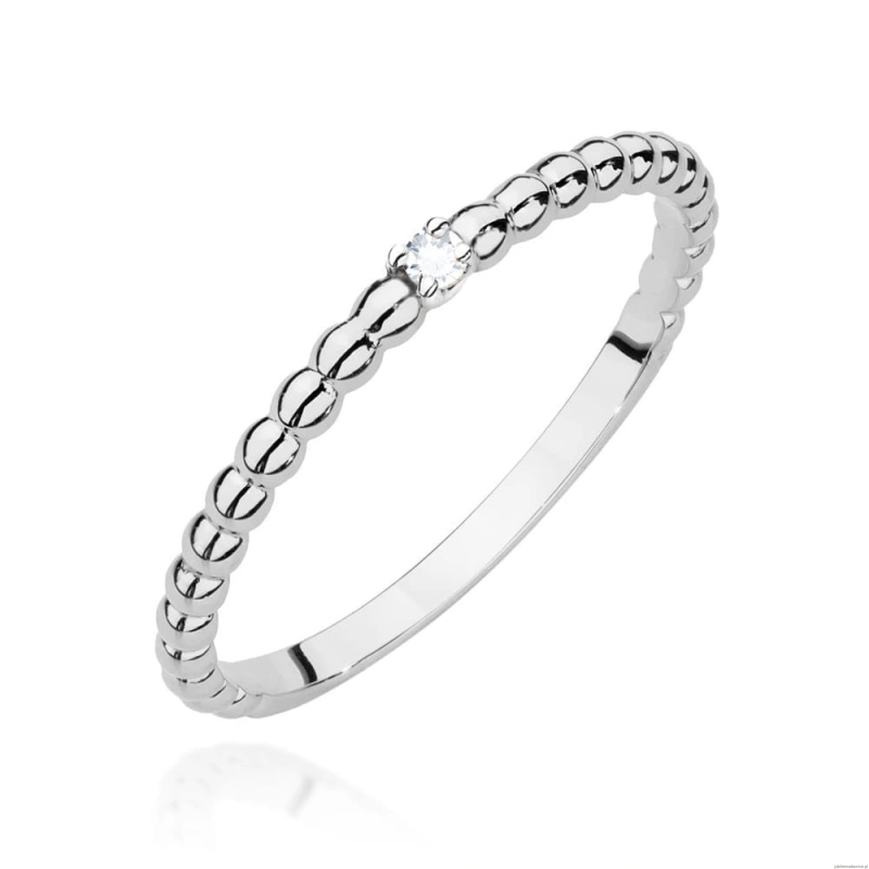 Pierścionek W0601 Diament 0,02ct białe złoto