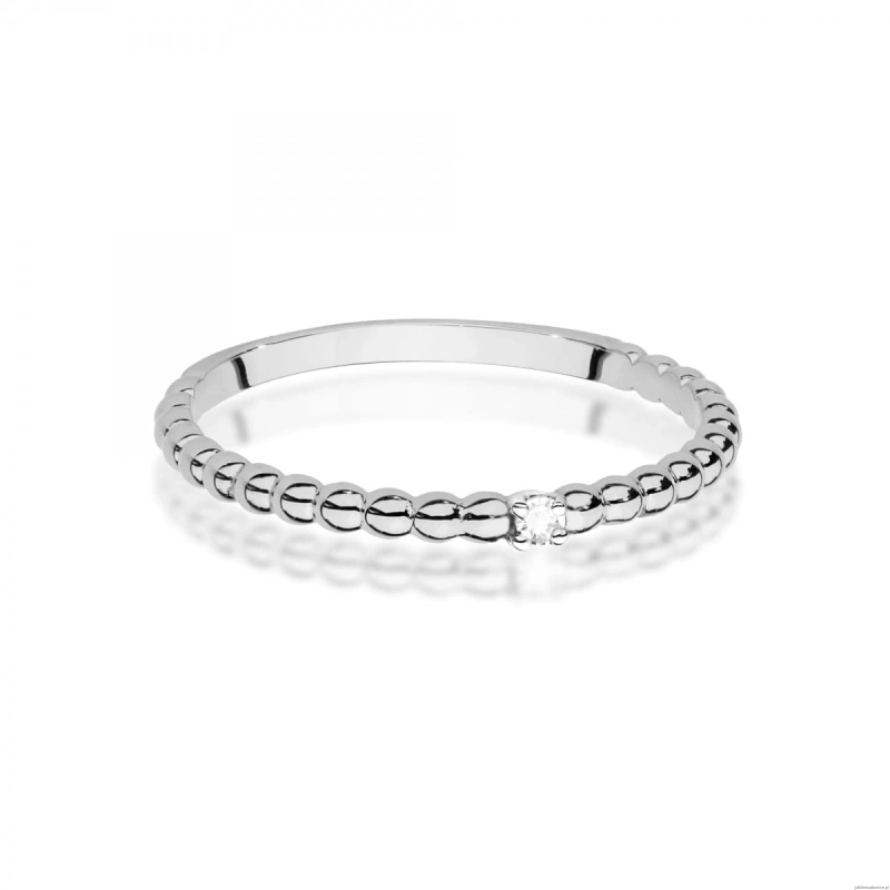 Pierścionek W0601 Diament 0,02ct białe złoto