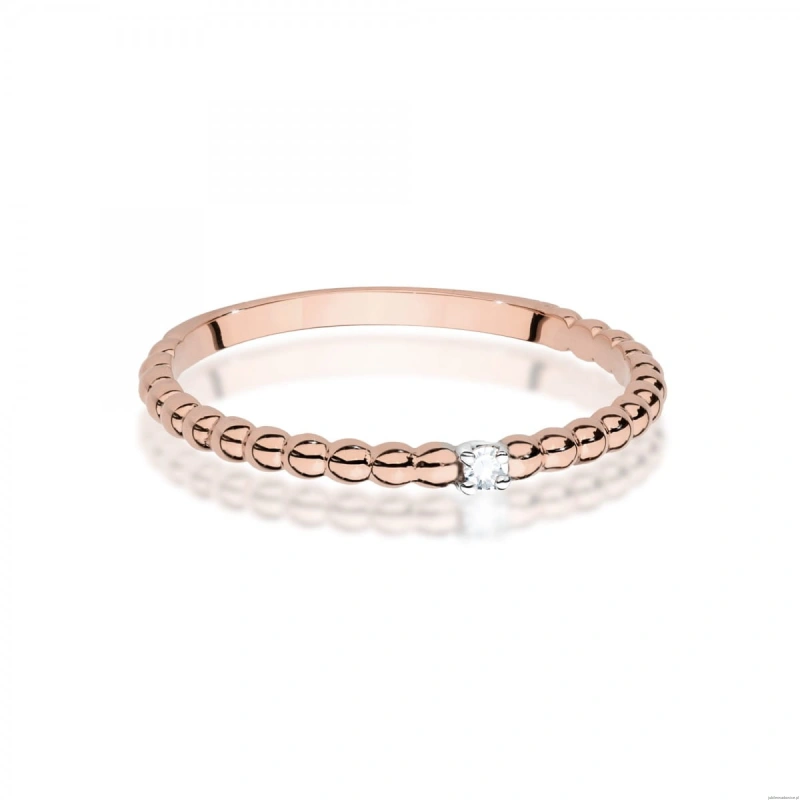Pierścionek W0601 Diament 0,02ct różowe złoto