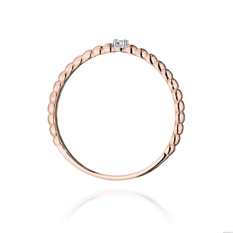 Pierścionek W0601 Diament 0,02ct różowe złoto