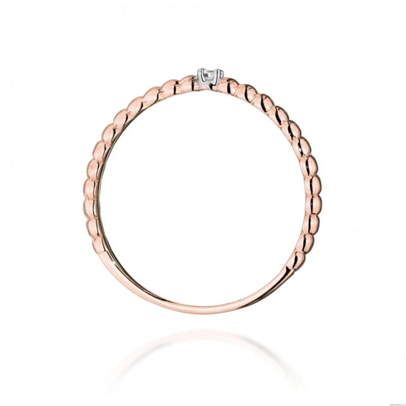 Pierścionek W0601 Diament 0,02ct różowe złoto