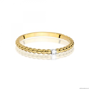 Pierścionek W0601 Diament 0,02ct żółte złoto