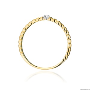Pierścionek W0601 Diament 0,02ct żółte złoto